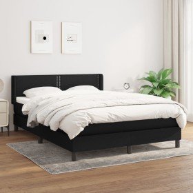 Cama box spring con colchón tela negro 140x200 cm Cama box spring con colchón tela negro 140x200 cm