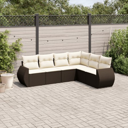 Set sofás de jardín 6 piezas y cojines ratán sintético marrón by , Garden sets - Ref: Foro24-3221412, Price: 434,77 €, Discou...