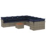 Set de sofás de jardín 11 pzas y cojines ratán sintético gris von , Gartensets - Ref: Foro24-3256187, Preis: 794,73 €, Rabatt: %