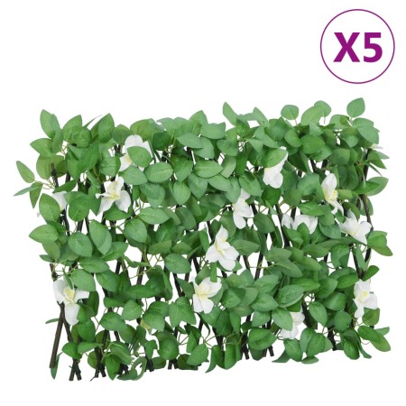 Enrejado expansible de hiedra artificial verde 5 uds 180x30 cm by , fence panels - Ref: Foro24-366589, Price: 79,47 €, Discou...