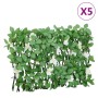 Enrejado expansible de hiedra artificial verde 5 uds 180x30 cm by , fence panels - Ref: Foro24-366589, Price: 79,47 €, Discou...