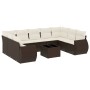 Set de sofás de jardín 10 pzas y cojines ratán sintético marrón by , Modular outdoor sofas - Ref: Foro24-3221812, Price: 646,...