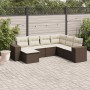 Juego de sofás de jardín 7 piezas con cojines ratán PE marrón by , Garden sets - Ref: Foro24-3222902, Price: 478,36 €, Discou...