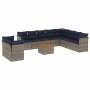 Set de sofás de jardín 11 pzas y cojines ratán sintético gris by , Garden sets - Ref: Foro24-3256054, Price: 812,37 €, Discou...