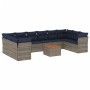 Set de sofás de jardín 11 pzas y cojines ratán sintético gris von , Gartensets - Ref: Foro24-3256166, Preis: 794,73 €, Rabatt: %