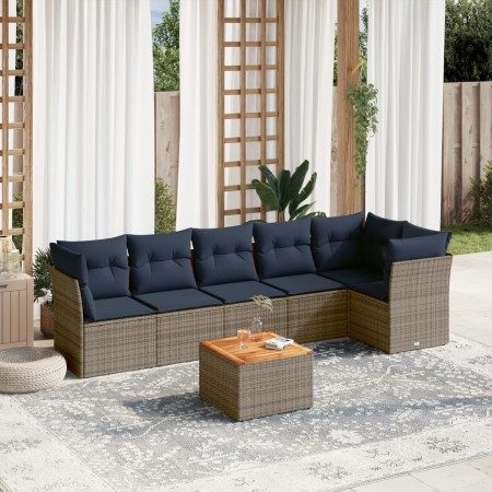 Set de sofás de jardín 7 pzas con cojines ratán sintético gris von , Gartensets - Ref: Foro24-3255984, Preis: 512,23 €, Rabat...