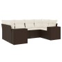 Set sofás de jardín 6 piezas y cojines ratán sintético marrón by , Garden sets - Ref: Foro24-3222982, Price: 415,56 €, Discou...