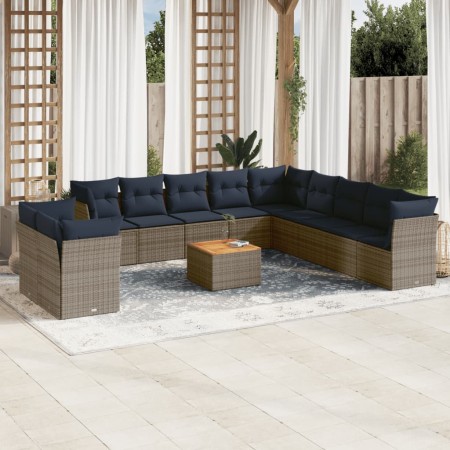 Set sofás de jardín con cojines 12 piezas ratán sintético gris von , Gartensets - Ref: Foro24-3256061, Preis: 873,28 €, Rabat...