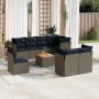 Set de sofás de jardín 9 pzas con cojines ratán sintético gris by , Garden sets - Ref: Foro24-3256075, Price: 684,99 €, Disco...