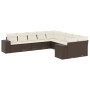Set de sofás de jardín 10 pzas y cojines ratán sintético marrón by , Garden sets - Ref: Foro24-3223112, Price: 688,28 €, Disc...