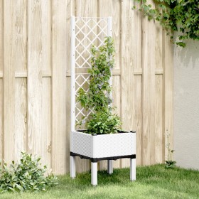 Jardinera con enrejado PP blanco 40x40x142 cm by , Pots and planters - Ref: Foro24-367919, Price: 58,18 €, Discount: %