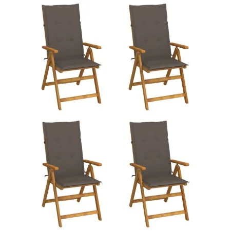 Liegestühle Garten 4 Stück solide Akazienholz Kissen von vidaXL, Gartenstühle - Ref: Foro24-3065355, Preis: 349,94 €, Rabatt: %