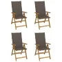 Liegestühle Garten 4 Stück solide Akazienholz Kissen von vidaXL, Gartenstühle - Ref: Foro24-3065355, Preis: 349,94 €, Rabatt: %