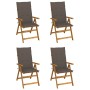 Liegestühle Garten 4 Stück solide Akazienholz Kissen von vidaXL, Gartenstühle - Ref: Foro24-3065355, Preis: 329,56 €, Rabatt: %