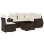 Set sofás de jardín 6 piezas y cojines ratán sintético marrón by , Garden sets - Ref: Foro24-3221382, Price: 411,39 €, Discou...