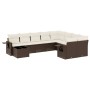 Set de sofás de jardín 10 pzas y cojines ratán sintético marrón by , Garden sets - Ref: Foro24-3220662, Price: 629,36 €, Disc...