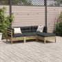 Juego de sofás jardín 4 pzas con cojines madera pino impregnada de , Conjuntos de jardín - Ref: Foro24-3299383, Precio: 367,82 €