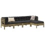 Set de sofás jardín 5 pzas con cojines madera pino impregnada by , Garden sets - Ref: Foro24-3299395, Price: 472,20 €, Discou...