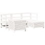Juego de sofás de jardín 5 piezas madera maciza de pino blanco by , Garden sets - Ref: Foro24-3250489, Price: 382,65 €, Disco...