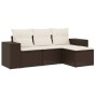 Set de sofás de jardín 4 pzas y cojines ratán sintético marrón von , Modulare Sofas für den Außenbereich - Ref: Foro24-322247...