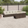 Set de sofás de jardín 10 pzas y cojines ratán sintético marrón von , Modulare Sofas für den Außenbereich - Ref: Foro24-32218...