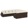 Set de sofás de jardín 10 pzas y cojines ratán sintético marrón von , Modulare Sofas für den Außenbereich - Ref: Foro24-32218...
