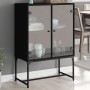 Armario auxiliar con puertas de vidrio negro 69x37x100 cm de , Aparadores - Ref: Foro24-836547, Precio: 90,94 €, Descuento: %