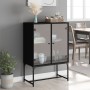 Armario auxiliar con puertas de vidrio negro 69x37x100 cm de , Aparadores - Ref: Foro24-836547, Precio: 90,94 €, Descuento: %