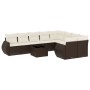 Set de sofás de jardín 10 pzas y cojines ratán sintético marrón by , Modular outdoor sofas - Ref: Foro24-3221852, Price: 646,...