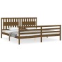 Honey brown solid wood bed frame and headboard 200x200 cm by vidaXL, Beds and slatted bases - Ref: Foro24-3194334, Price: 187...