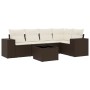 Set sofás de jardín 6 piezas y cojines ratán sintético marrón von , Modulare Sofas für den Außenbereich - Ref: Foro24-3222542...