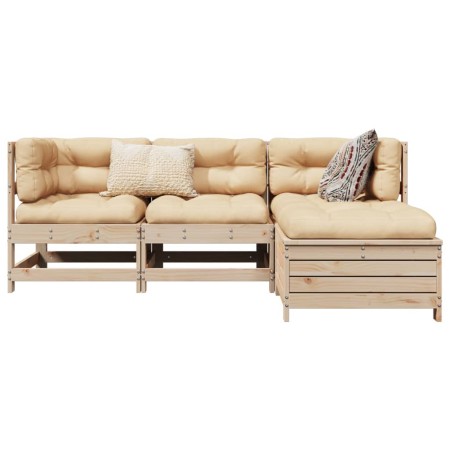 Juego de sofás de jardín 4 pzas madera maciza de pino by , Garden sets - Ref: Foro24-3250784, Price: 233,58 €, Discount: %