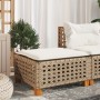 Taburete de jardín y cojín ratán sintético beige 63,5x56x32 cm by , Outdoor ottomans - Ref: Foro24-365934, Price: 73,86 €, Di...