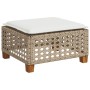 Taburete de jardín y cojín ratán sintético beige 63,5x56x32 cm by , Outdoor ottomans - Ref: Foro24-365934, Price: 73,86 €, Di...