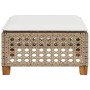 Taburete de jardín y cojín ratán sintético beige 63,5x56x32 cm by , Outdoor ottomans - Ref: Foro24-365934, Price: 73,86 €, Di...