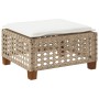 Taburete de jardín y cojín ratán sintético beige 63,5x56x32 cm by , Outdoor ottomans - Ref: Foro24-365934, Price: 73,86 €, Di...
