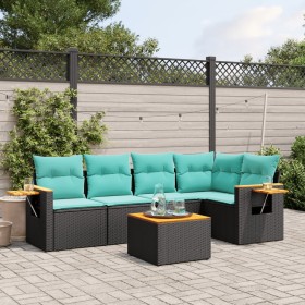 Set mit 6 Gartensofas mit Kissen Kunstrattan schwarz von , Gartensets - Ref: Foro24-3226792, Preis: 466,81 €, Rabatt: %