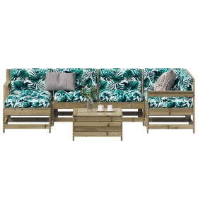 Juego de muebles jardín 7 pzas y cojines madera pino impregnada von , Gartensets - Ref: Foro24-3250947, Preis: 641,18 €, Raba...