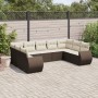 Set de sofás de jardín 9 pzas y cojines ratán sintético marrón by , Garden sets - Ref: Foro24-3254140, Price: 628,99 €, Disco...