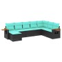 Set de sofás de jardín 8 pzas con cojines ratán sintético negro by , Garden sets - Ref: Foro24-3227086, Price: 625,62 €, Disc...