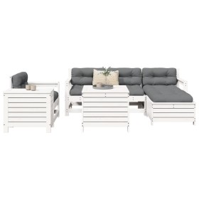 Juego de sofás de jardín 7 pzas madera maciza de pino blanco by , Garden sets - Ref: Foro24-3250553, Price: 529,90 €, Discoun...