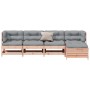 Juego de muebles jardín 5 pzas y cojines madera abeto Douglas