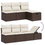 Set sofás de jardín 8 piezas y cojines ratán sintético marrón by , Garden sets - Ref: Foro24-3263209, Price: 504,24 €, Discou...