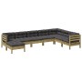 Set de sofás jardín 8 pzas con cojines madera pino impregnada von , Gartensets - Ref: Foro24-3299580, Preis: 885,76 €, Rabatt: %