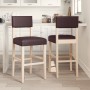 Taburetes altos 2 uds madera maciza de caucho y cuero sintético von , Küchenhocker - Ref: Foro24-4006197, Preis: 81,01 €, Rab...