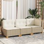 Sofá de jardín de 3 plazas con cojines ratán sintético beige von , Outdoor-Sofas - Ref: Foro24-365922, Preis: 220,21 €, Rabat...