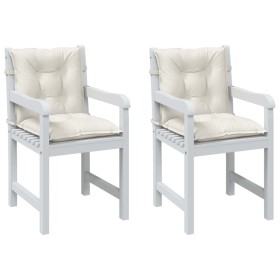 Cojines silla respaldo bajo 2 ud tela crema melange 100x50x7 cm von , Kissen für Stühle und Sofas - Ref: Foro24-4002385, Prei...