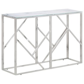 Mesa consola acero inoxidable plateado y vidrio templado von , Seitentische - Ref: Foro24-349995, Preis: 174,26 €, Rabatt: %