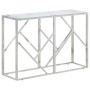 Mesa consola acero inoxidable plateado y vidrio templado de , Mesas auxiliares - Ref: Foro24-349995, Precio: 174,24 €, Descue...
