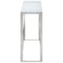 Mesa consola acero inoxidable plateado y vidrio templado de , Mesas auxiliares - Ref: Foro24-349995, Precio: 174,24 €, Descue...
